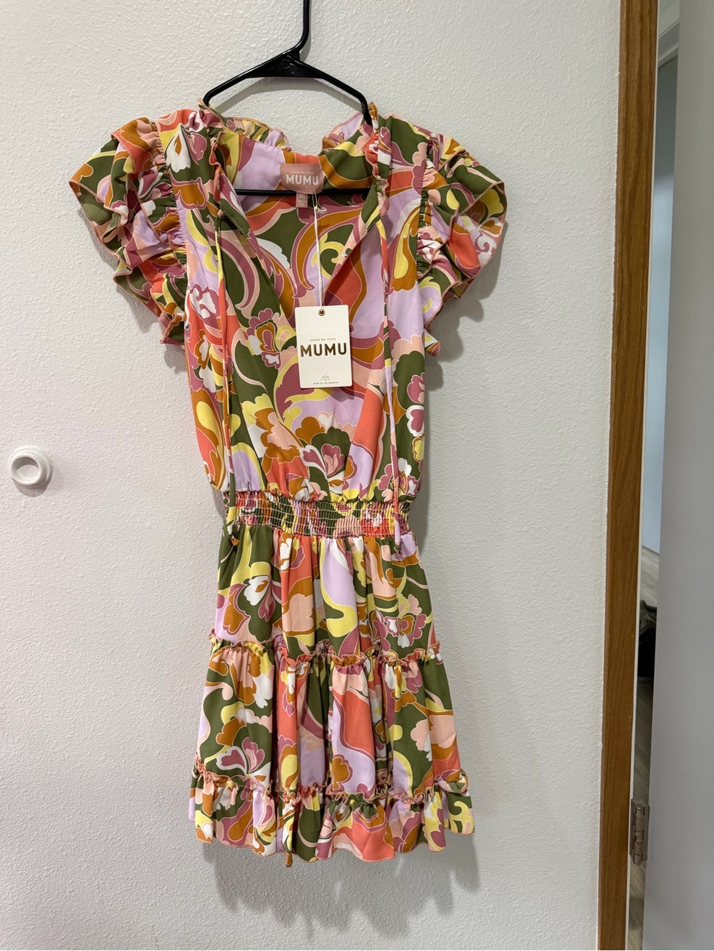 Show Me Your MuMu Pink, Olive & Coral Floral Mini Dress